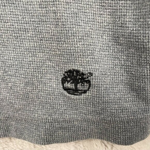 Timberland Mens Sweatshirt Small Gray Striped Crewneck Long Sleeve Pullover Logo - Picture 6 of 9